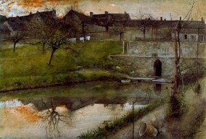 Grez-sur-loing Pond — Carl Larsson