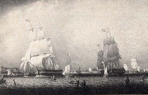 Boston Harbor From Castle Island ( Ship Charlotte ), (painting) — Robert W. Salmon