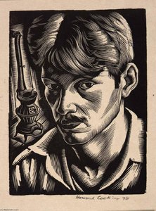 Self Portrait (illustration For The Checkerboard) — Howard Cook