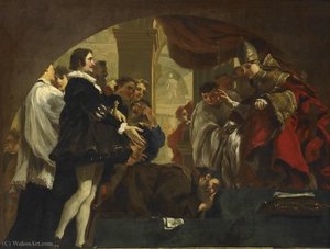 Saint Francois De Paule Aux Pieds De Sixte Iv — Charles Mellin
