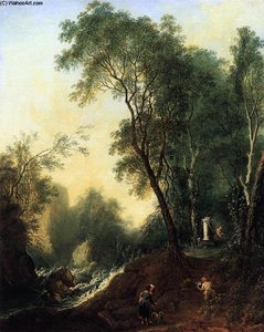 Landscape With Gessner's Tomb — Lorenz Adolf Schönberger, Romanticism