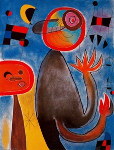 Die Leiter Kreuzen Den Azur Als Feuerrad — Joan Miró