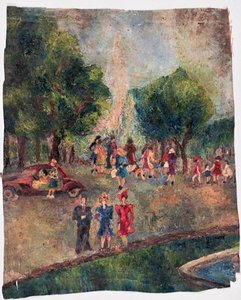 Scène Dans Un Parc — Gormand Johé