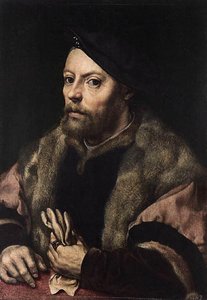 A Man Holding A Glove — Jan Gossart
