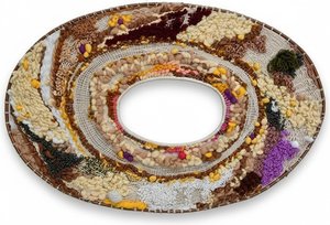Handwoven Seed & Fiber Wall Tapestry - Organic Texture Art, 65.0 Cm (w) X 45.0 Cm (h) X 12.0 Cm (d) Wall Tape