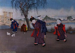 Walking By A River — Kobayashi Eitaku