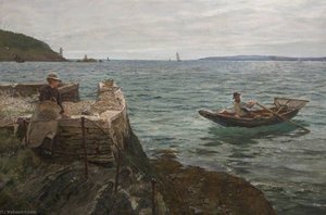 Shrimper's Daughter, Falmouth — Charles Napier Hemy