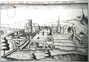 Ancient Etching Of The Town Of Coulommiers — Claude Chastillon