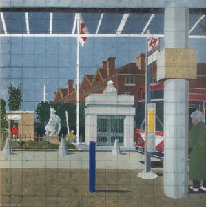 Treatment In Minors, Departure From Main Entrance, 2003 (a Set Of 7 Progress Paintings, Panel 4 Of 7) — Stephen Chaplin