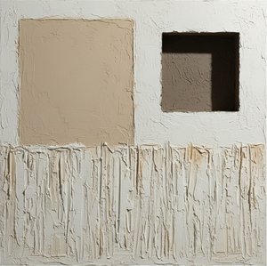 Monolithic Silence: A Sculptural Study In Sand, Shadow, And Architectural Depth — David Moreau, Plaster & Texture Art