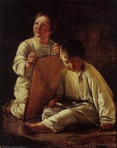 Two Peasant Boy with a kite