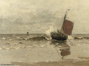 Bomschuit In The Surf, Katwijk — Gerhard Arij Ludwig Morgenstje Munthe