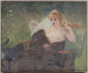 Portrait Of Miss Amélie Diéterle, In 1913. Title : In June, Amélie Diéterle. — Alfred Philippe Roll