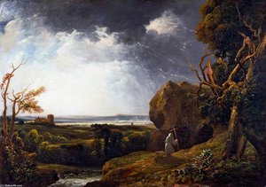 Landscape With Lightning And A Hermit