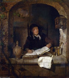 An Old Woman With A Book — Gabriel Metsu