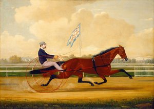 Budd Doble Driving Goldsmith Maid At Belmont Driving Park — Charles S. Humphreys, Realism