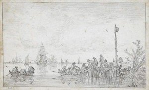 Estuary With Ships And Small Boats — Jan Josephszoon Van Goyen