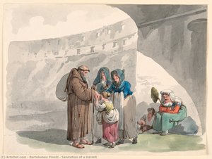 Salutation Of A Hermit — Bartolomeo Pinelli