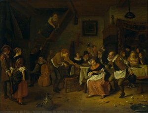 Peasant Wedding, Jan Havicksz. Steen, 1672 — Jan Havickszoon Steen