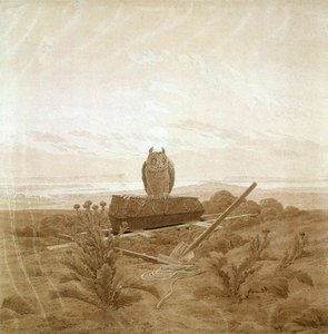Paisaje Con Ataúd Y Búho — Caspar David Friedrich