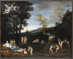 Le Repos De Venus Et De Vulcain, Ou Vénus Ordonne Aux Amours De Forger De Nouveaux Traits Pour Blesser Le Coeur D'adonis, Dit Aussi À Tort Le Feu — Albani Francesco (l'albane), Baroque