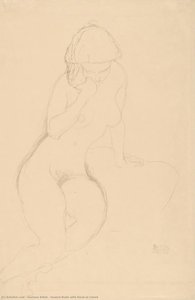 Seated Nude With Hand At Cheek — Gustav Klimt