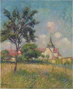 Village Church By The Fields At Ble — Gustave Loiseau