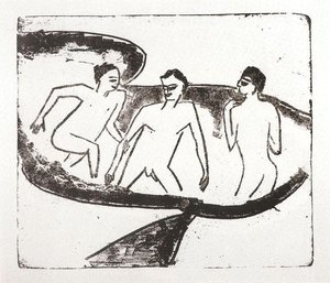 Three Nudes In The Water — Ernst Ludwig Kirchner