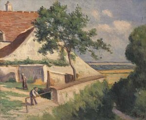 Rolleboise Behind The Church — Maximilien Luce