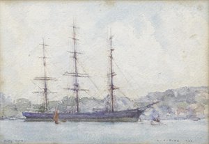 The Cutty Sark Moored In Falmouth Harbour — Henry Scott Tuke