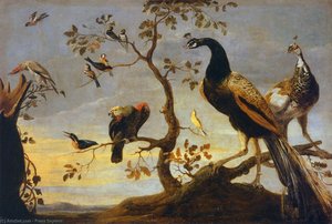 Gruppe Von Vögeln Auf Zweigen — Frans Snyders
