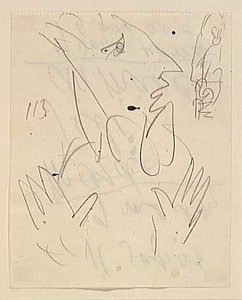 Study To ''exodus'' — Marc Chagall, Surrealist Sketch