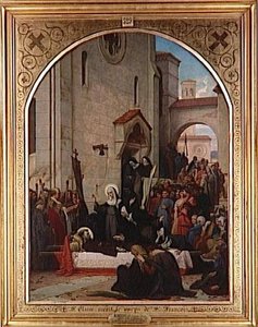 SAINTE CLAIRE RECEVANT LE CORPS DE SAINT FRANCOIS D'ASSISE