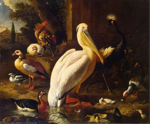 Birds In A Park — Melchior De Hondecoetter, Baroque