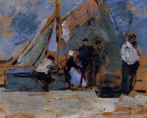 The Quay At Honfleur — Eugène Louis Boudin