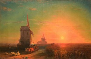 Sunset. Mill — Ivan Konstantinovich Aivazovsky, Romanticism