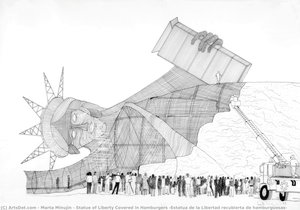 Statue Of Liberty Covered In Hamburgers (estatua De La Libertad Recubierta De Hamburguesas) — Marta Minujín