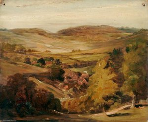 Landscape With Village In A Dale — Joseph Clover