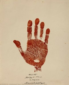 Palm impression of the right hand of A.N. Tagore