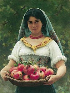 Madchen Mit Granatapfeln — Eugen Von Blaas