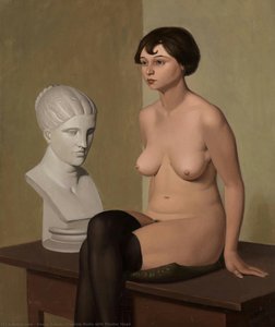 Female Nude with Plaster Head