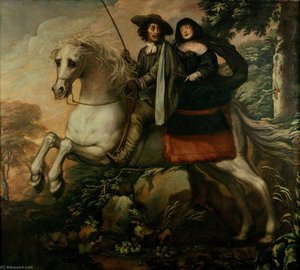 King Charles II and Jane Lane riding to Bristol