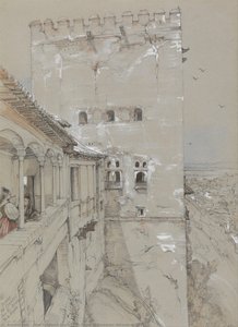 The Torre De Comares, Alhambra, 1835 — John Frederick Lewis, Orientalist Painting