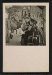 Photograph Of Diego Rivera Working On The Nightmare Of War, Dream Of Peace Fresco — Unidentified Artist, Harper's Weekly