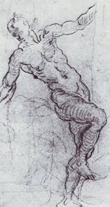 Study — Jacopo Tintoretto, Baroque Renaissance Drawing
