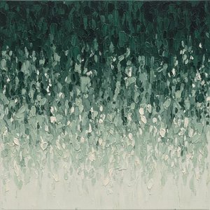 Descending Emerald Shadows: A Monochromatic Study In Verdant Light And Texture — David Moreau