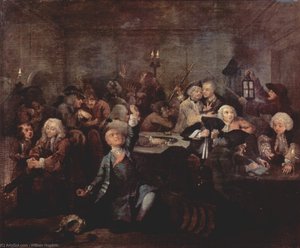 Rake's Progress' The Gaming House — William Hogarth, Rococo Decorative Style