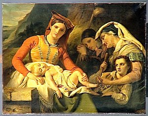 Famille Italienne Dit Aussi Repos De Paysans Dans La Campagne De Rome — François Joseph Navez, Romantic Realism