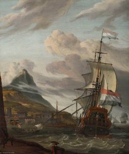 A Dutch Ship Entering A Mediterranean Port — Abraham Storck
