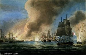 Destruction Of The Turkish Fleet, 19th February — Thomas Whitcombe